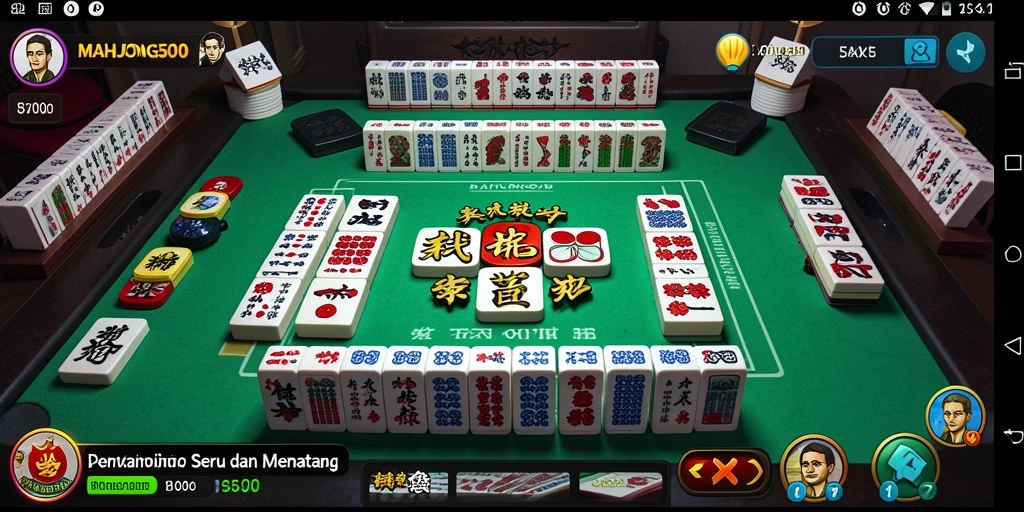 Tampilan menarik gameplay domino di MAHJONG500.