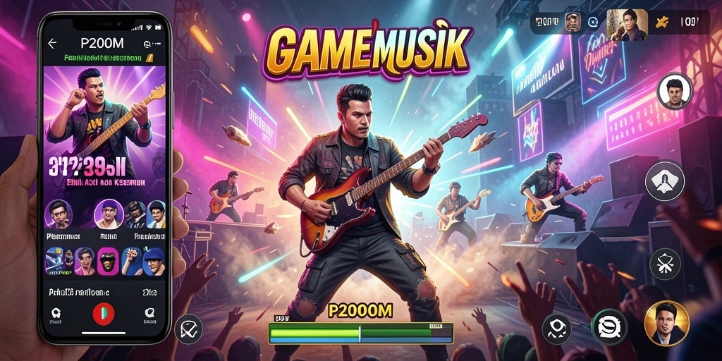 Tampilan gameplay P200M yang seru saat memainkan lagu-lagu favorit.