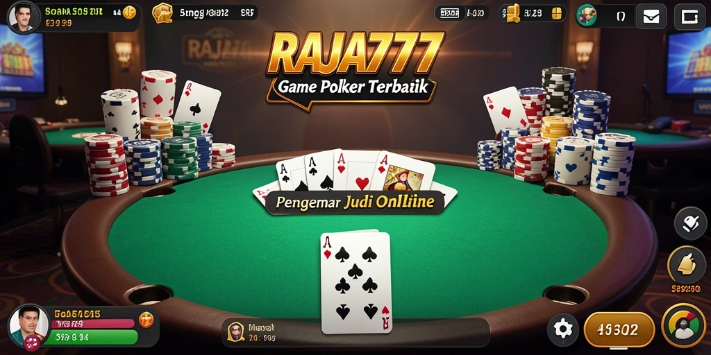 Tampilan gameplay Poker yang mendebarkan dan interaktif di RAJA777.