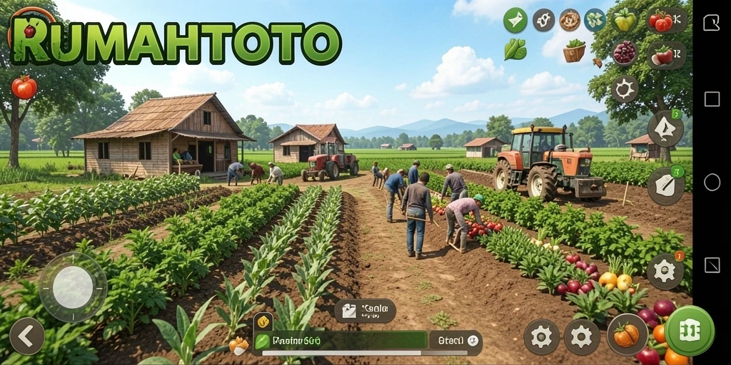 Gameplay RUMAHTOTO yang menarik dan mengasyikkan dalam bertani.