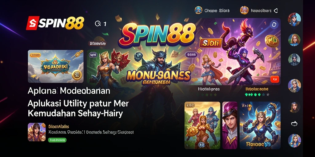 Tampilan utama SPIN88 dengan fitur-fitur Utility yang membantu.